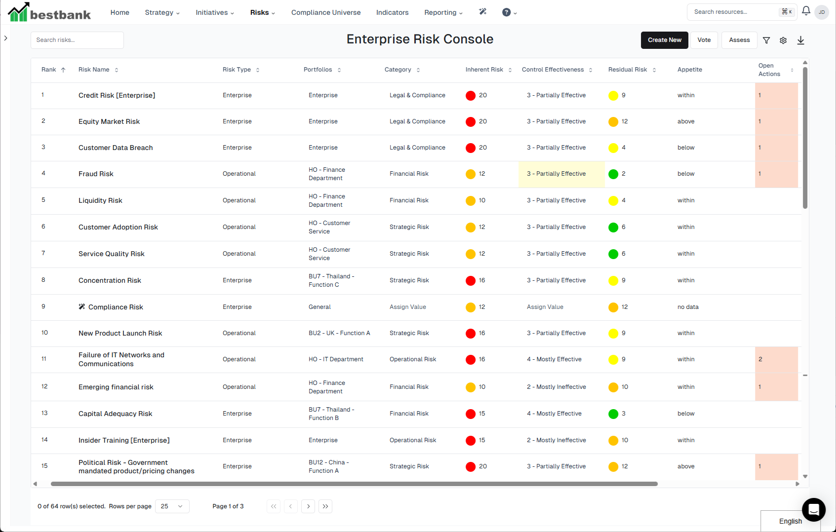 screenshot of Essential ERM